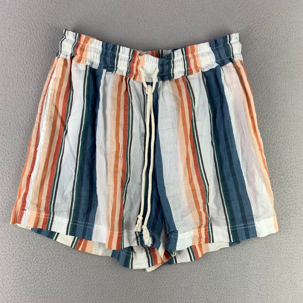 Xirena Striped Cotton Shorts‎ Women Small Multi Color Casual Drawstring Beach